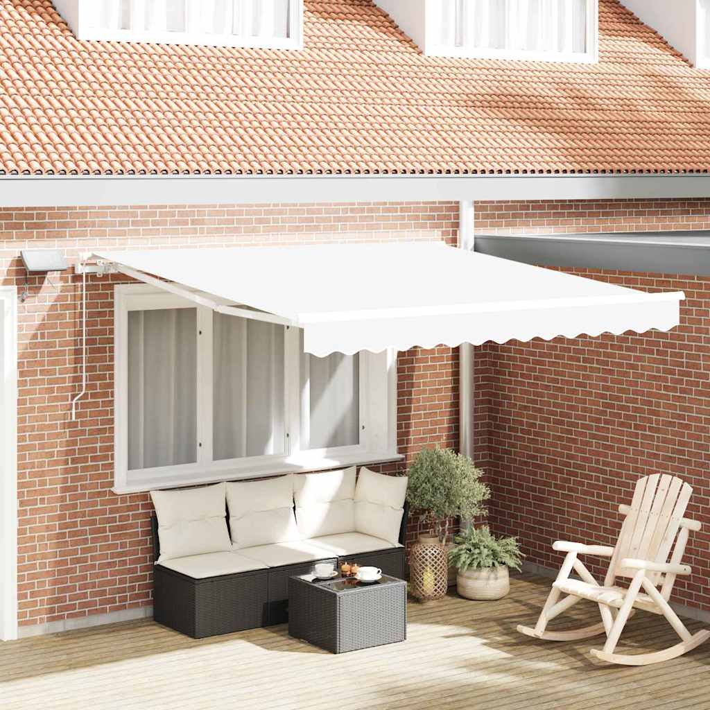 JUNG Vida Einziehbare Markise Weiß 300 x 250 cm Stoff und Stahl