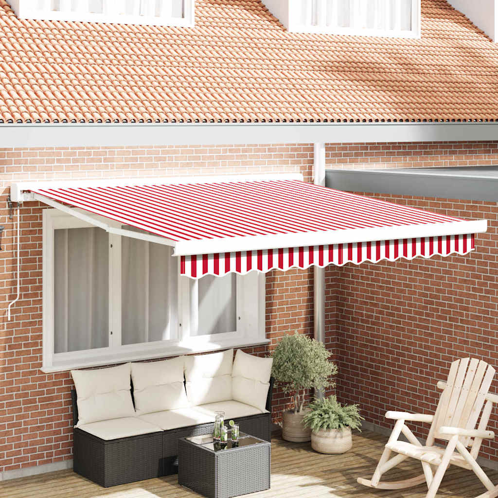 JUNG Vida Markise Rot und Weiß 350 x 250 x 165 cm Polyester und Aluminium