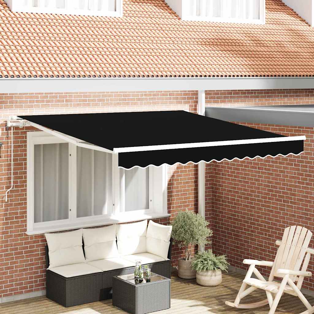 JUNG Vida Einziehbare Markise Schwarz 350 x 250 cm Stoff