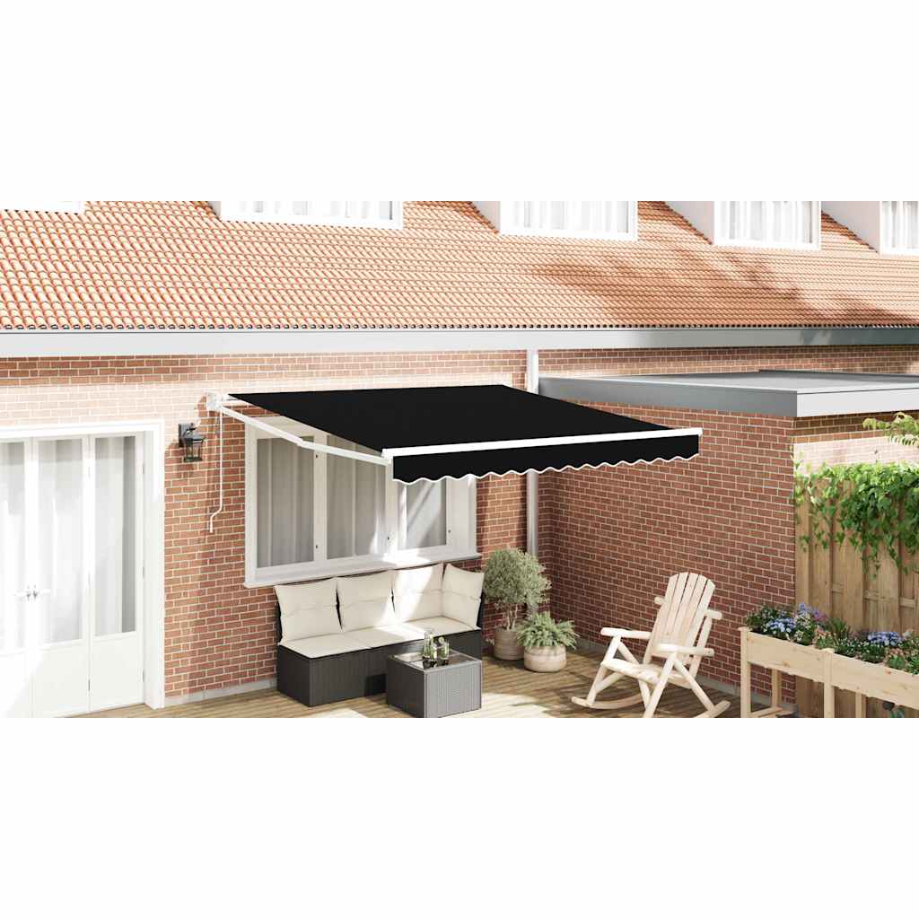 JUNG Vida Einziehbare Markise Schwarz 350 x 250 cm Stoff