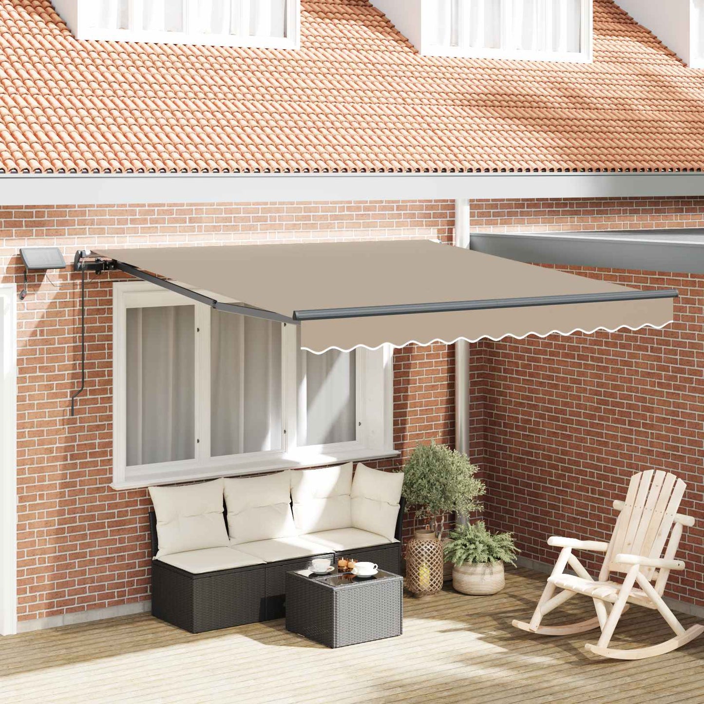 JUNG Vida Einziehbare Markise Weiß 350 x 250 cm Stoff