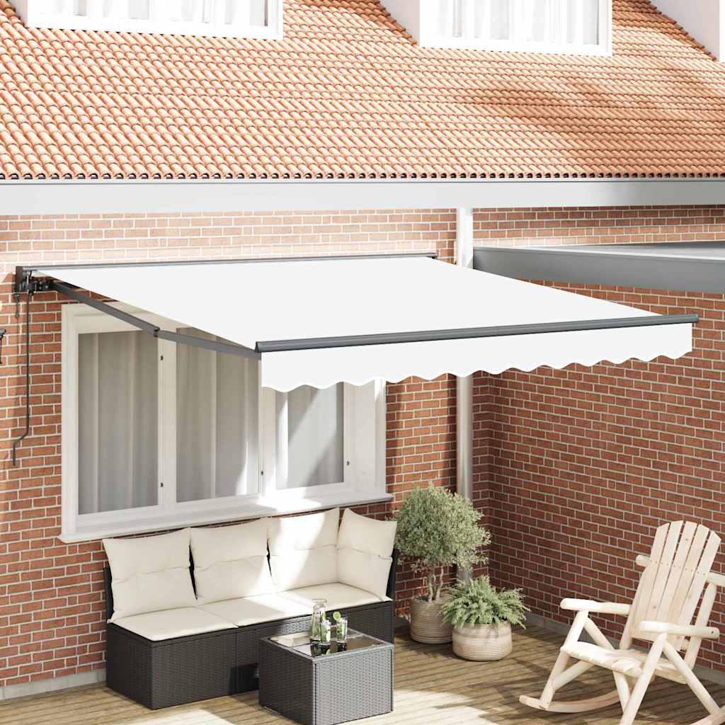 JUNG Vida Einziehbare Markise Weiß 350 x 250 cm Polyester und Metall
