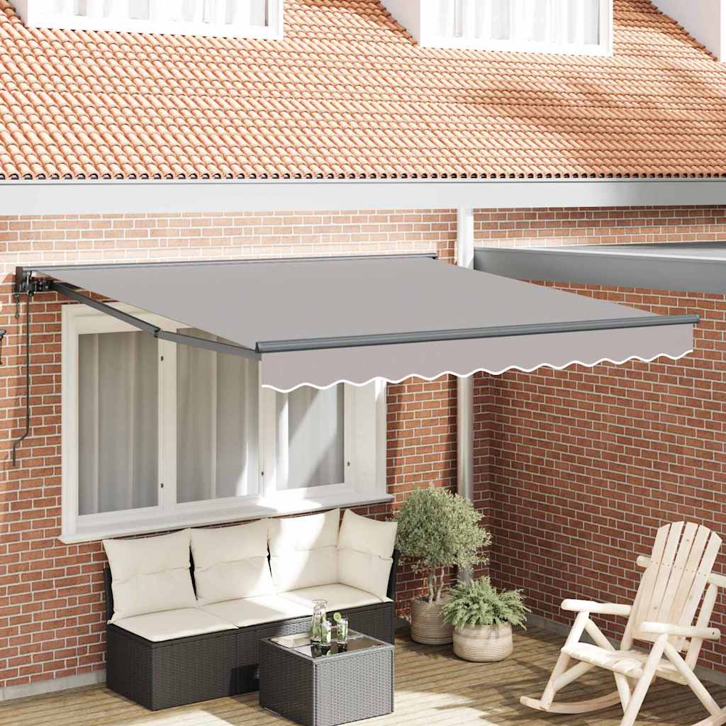 JUNG Vida Einziehbare Markise Hellgrau 350 x 250 cm Polyester und Metall