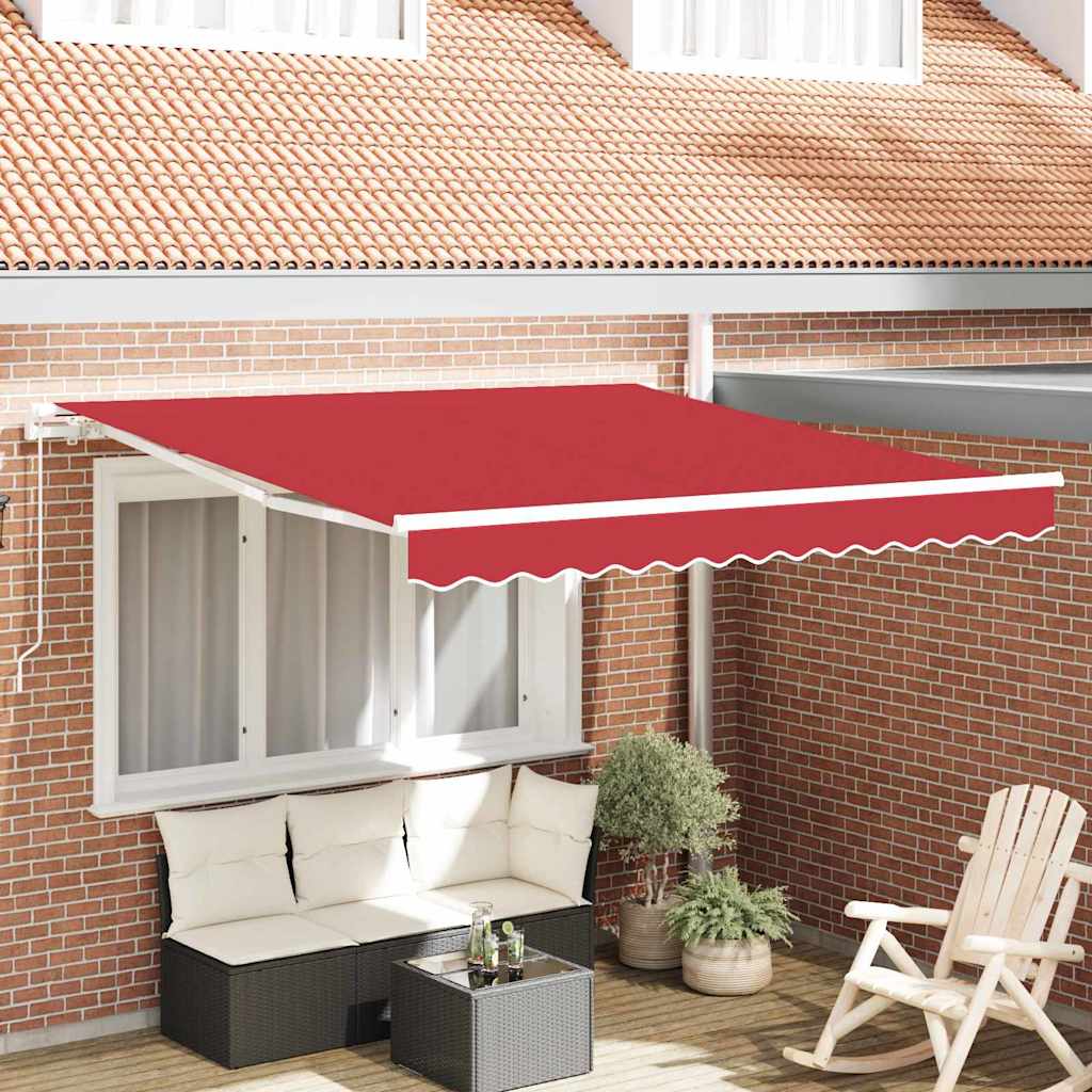 JUNG Vida Einziehbare Markise Rot 350 x 250 cm Polyester und Aluminium