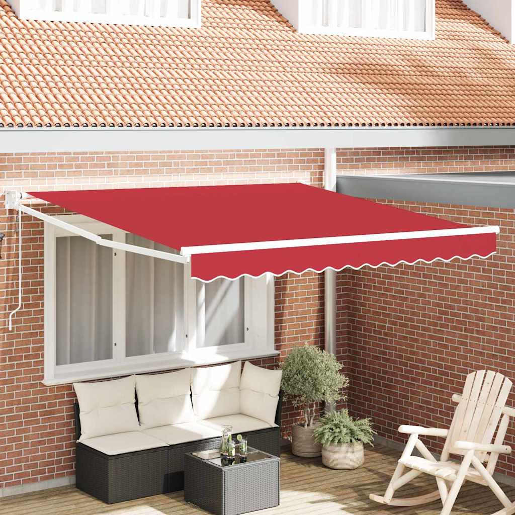 JUNG Vida Einziehbare Markise Rot 350 x 250 cm Polyester und Aluminium