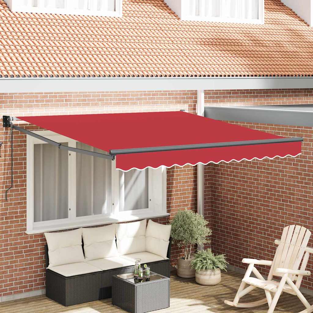 JUNG Vida Einziehbare Markise Rot 350 x 250 cm Polyester und Aluminium