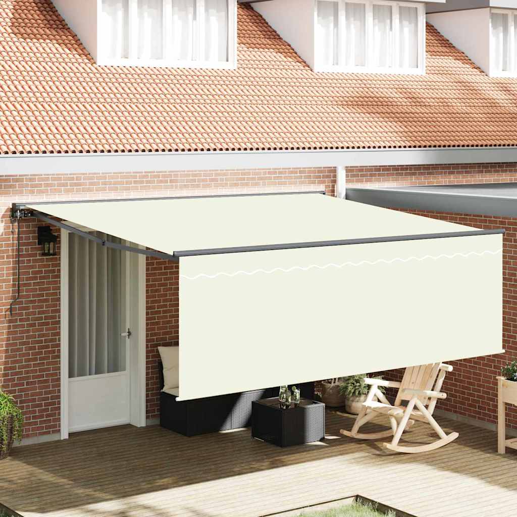 JUNG Vida Einziehbare Markise Creme 400 x 300 cm Polyester und Aluminium