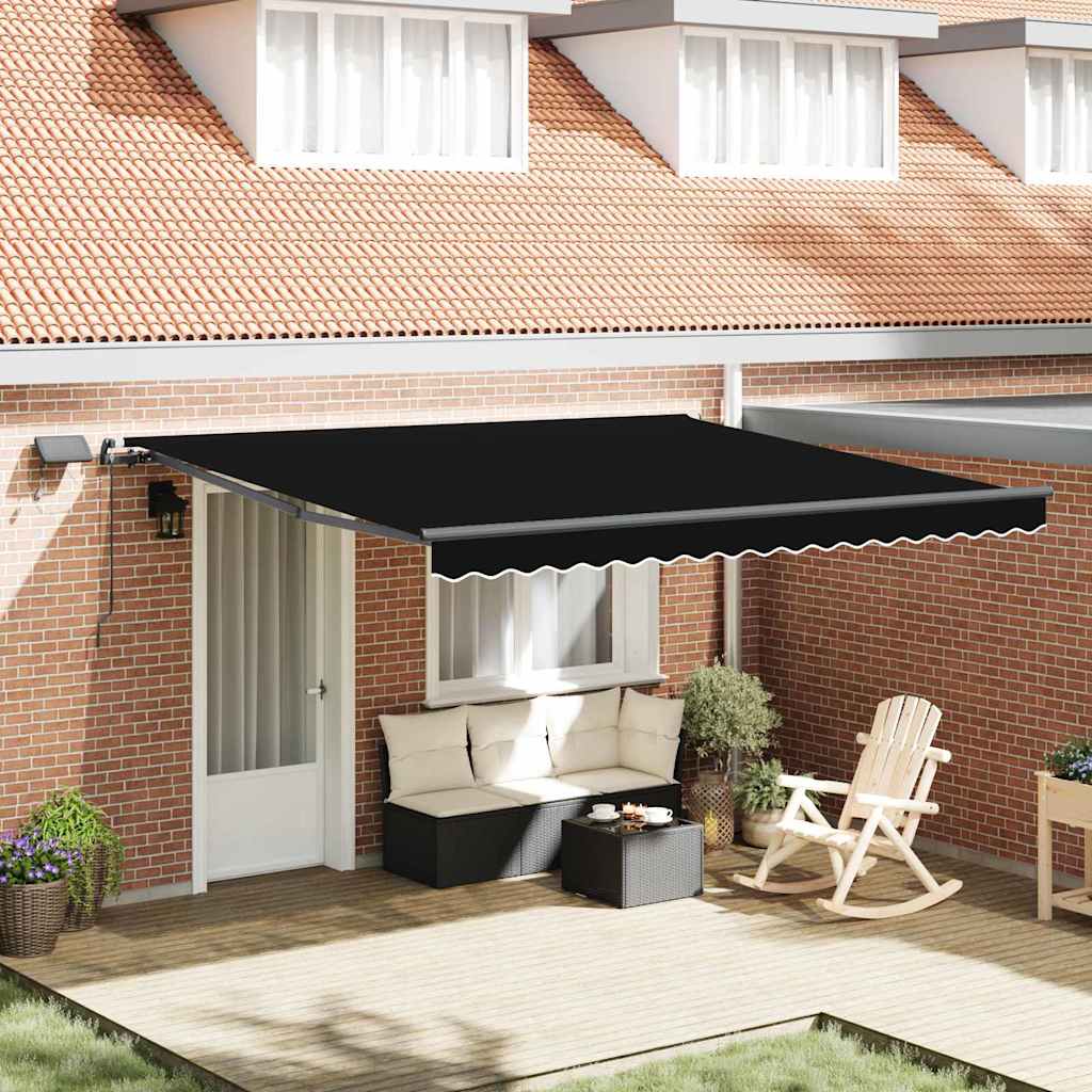 JUNG Vida Einziehbare Markise Schwarz 400 x 300 cm Stoff
