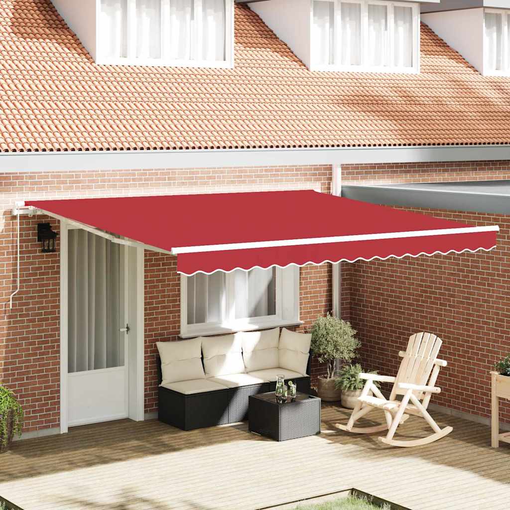 JUNG Vida Einziehbare Markise Rot 400 x 300 cm Polyester und Aluminium