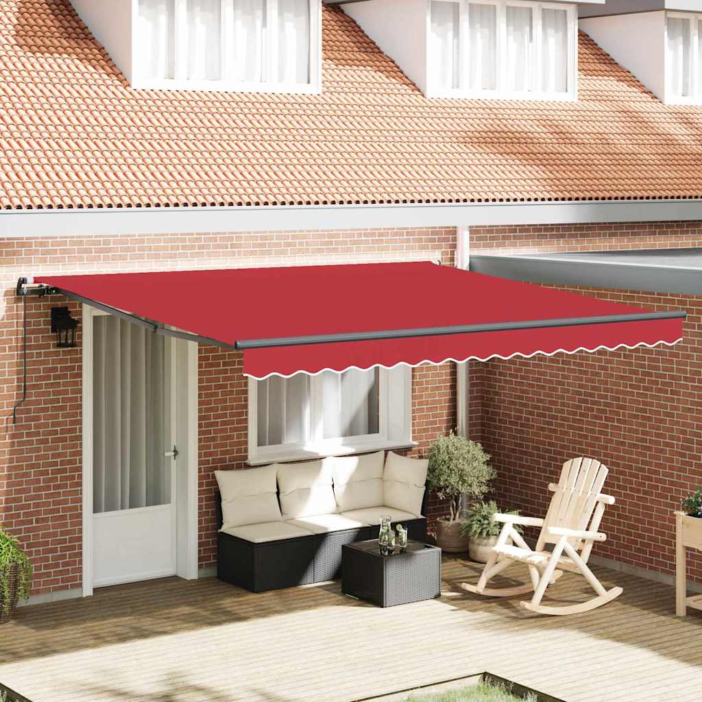 JUNG Vida Einziehbare Markise Rot 400 x 350 cm Polyester und Stahl