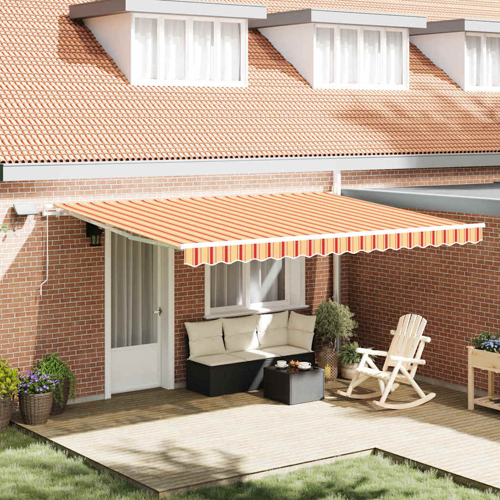 JUNG Vida Einziehbare Markise mit Gelb und Orange 450 x 300 cm Stoff