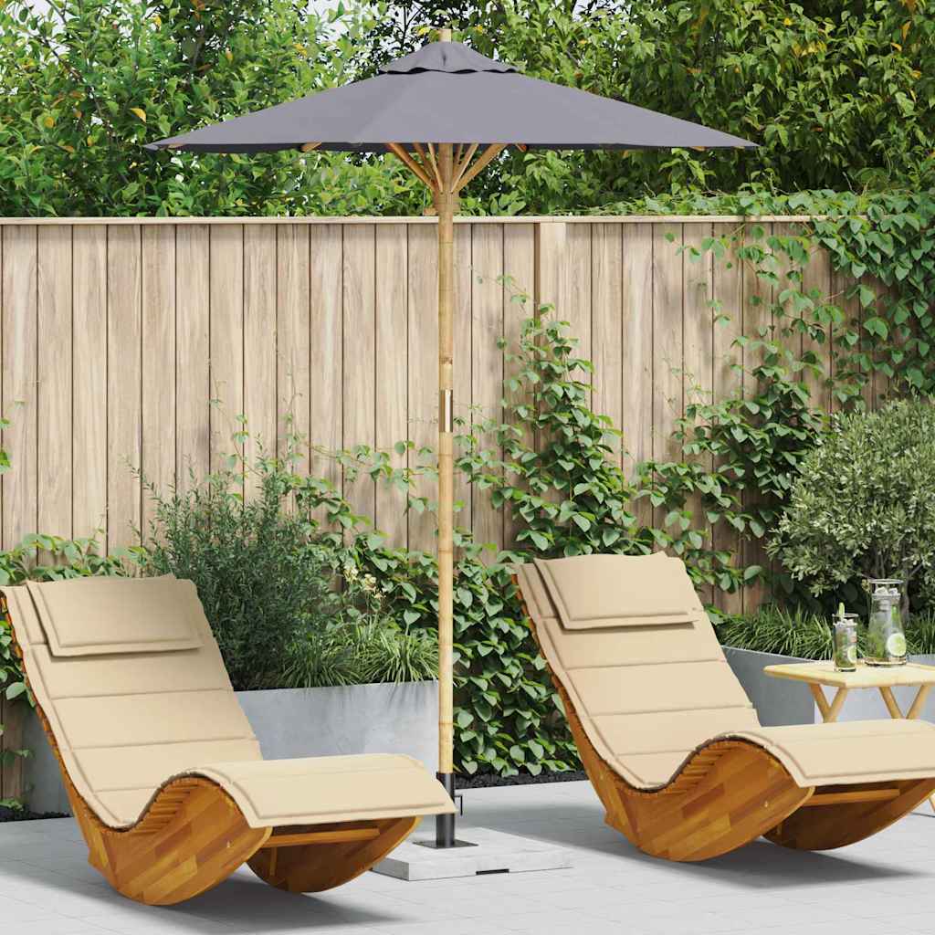 JUNG Vida Garten-Sonnenschirm Dunkelgrau Ø 270 x 260 cm Bambus