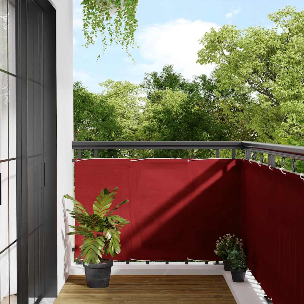 JUNG Vida Balkon-Sichtschutz Rot 90x800 cm 100% Polyester-Oxford
