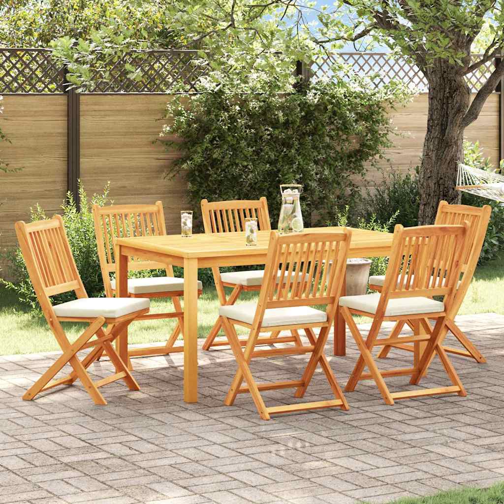 JUNG Vida Klappstuhl 6 pcs Weiß 49 x 57,5 x 92 cm Massivholz Akazie