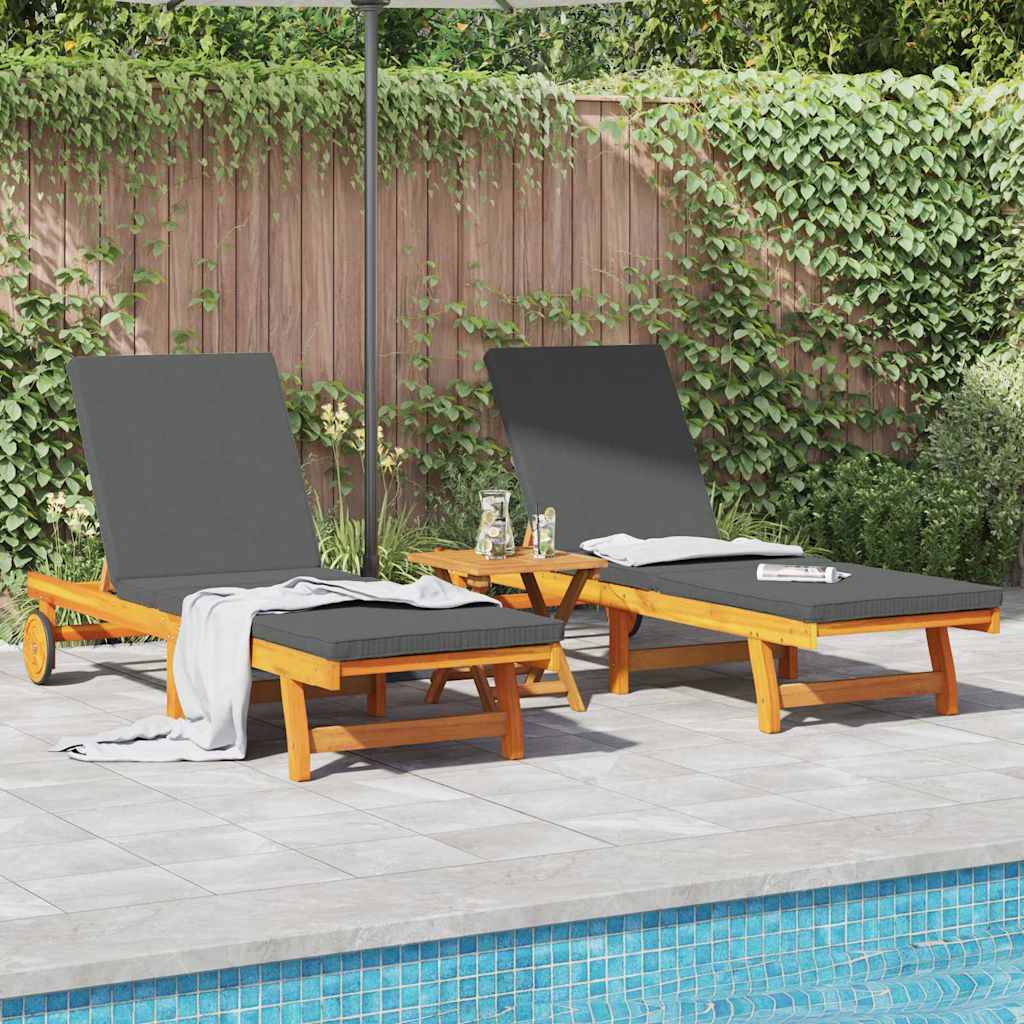 JUNG Vida Sonnenliege 2-Person 2 pcs Braun Massivholz Akazie