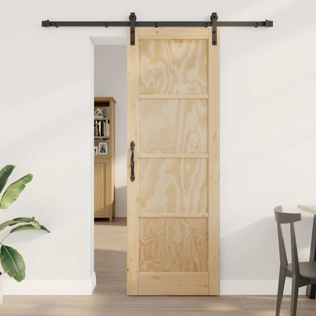 JUNG Vida Schiebetür Natürlich und Schwarz 73,5 x 211 cm