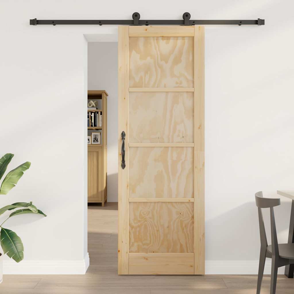 JUNG Vida Schiebetür Natürlich und Schwarz 73,5 x 211 cm