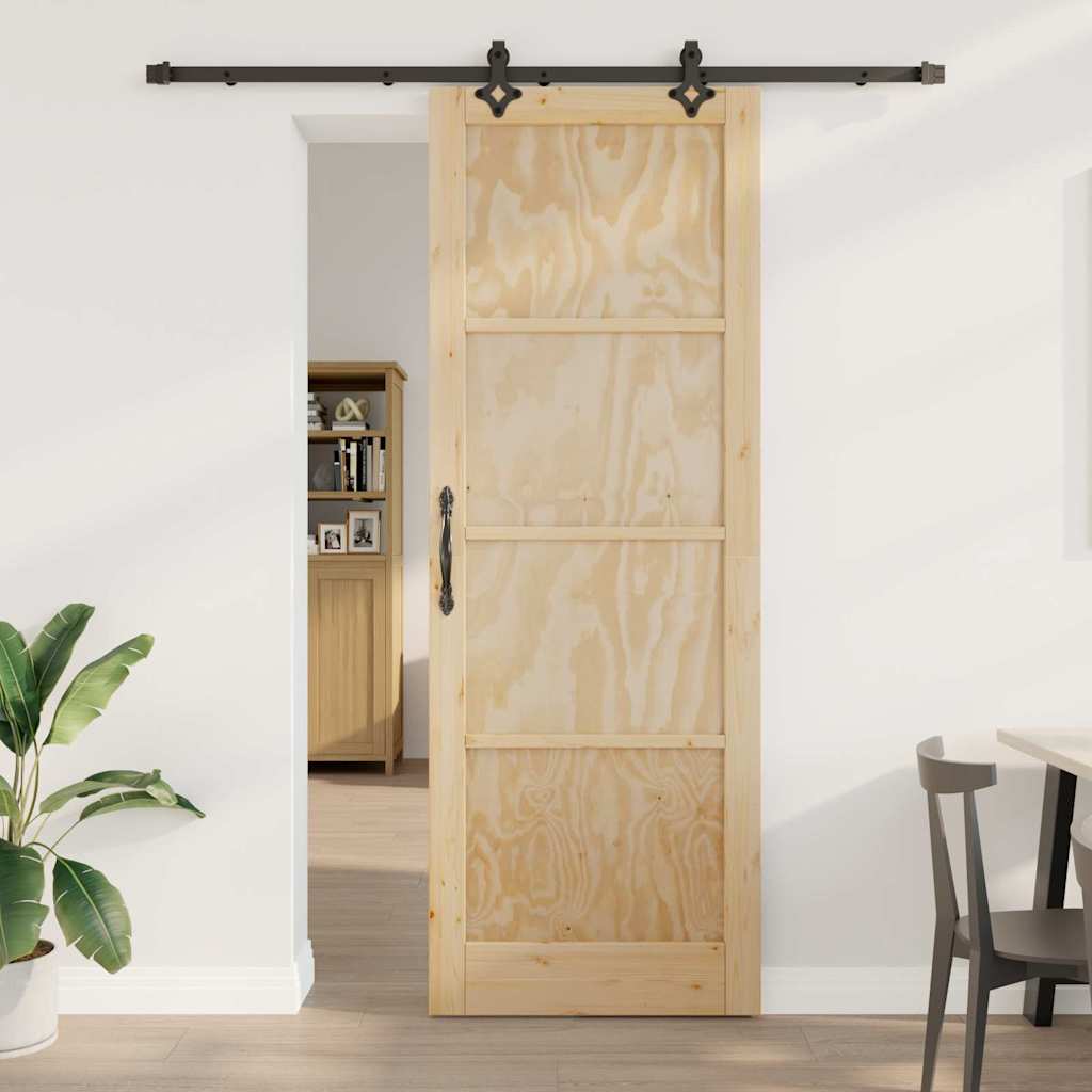 JUNG Vida Schiebetür Natürlich und Schwarz 83 x 232 cm