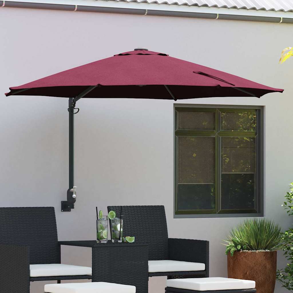 JUNG Vida Garten-Sonnenschirm Bordeauxrot 248 x 248 x 148 cm