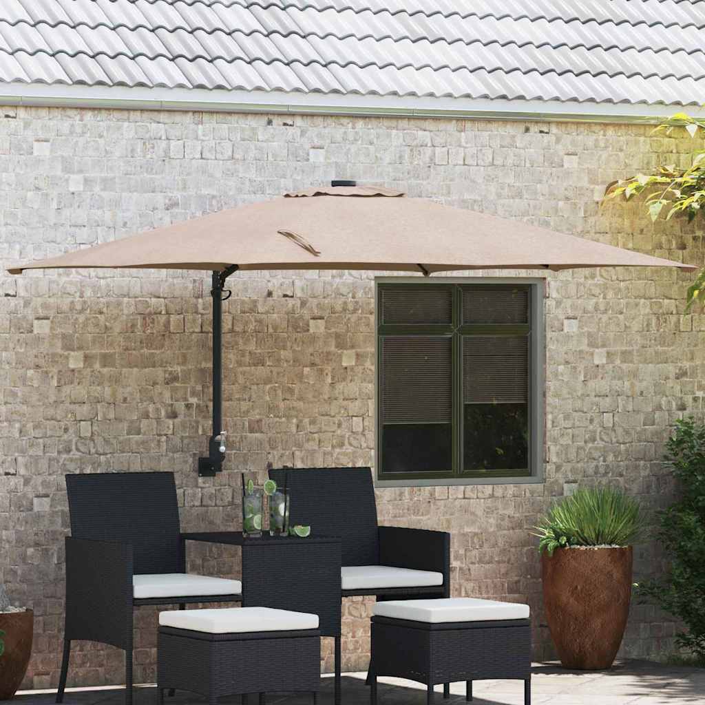 JUNG Vida Garten-Sonnenschirm Taupe 248,5 x 247,5 x 160 cm