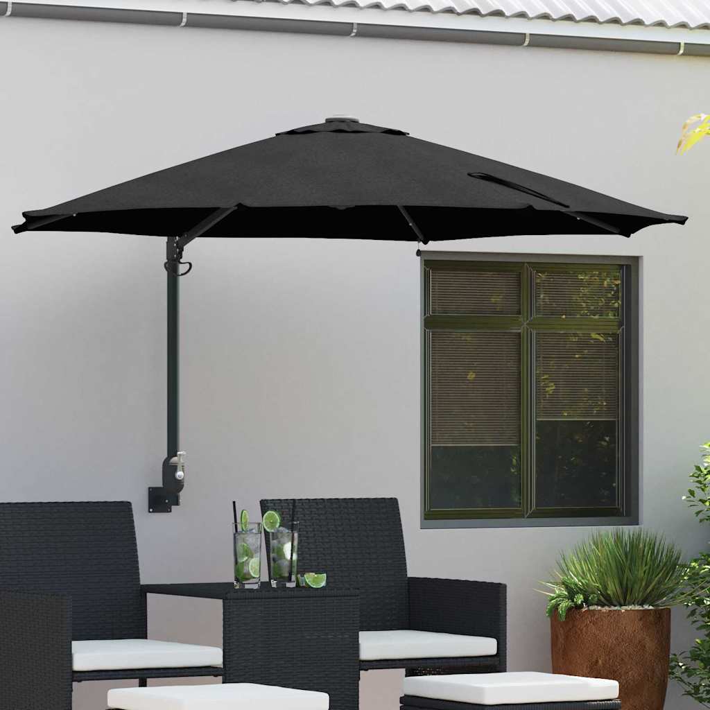 JUNG Vida Garten-Sonnenschirm Schwarz 248 x 248 x 148 cm