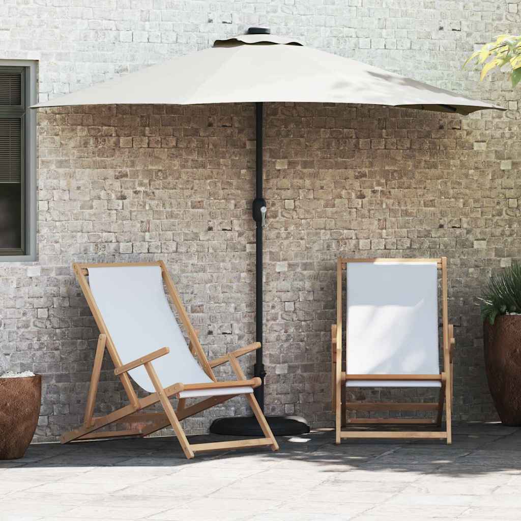 JUNG Vida Garten-Sonnenschirm Sand 294 x 150 x 224 cm Polyester und Stahl