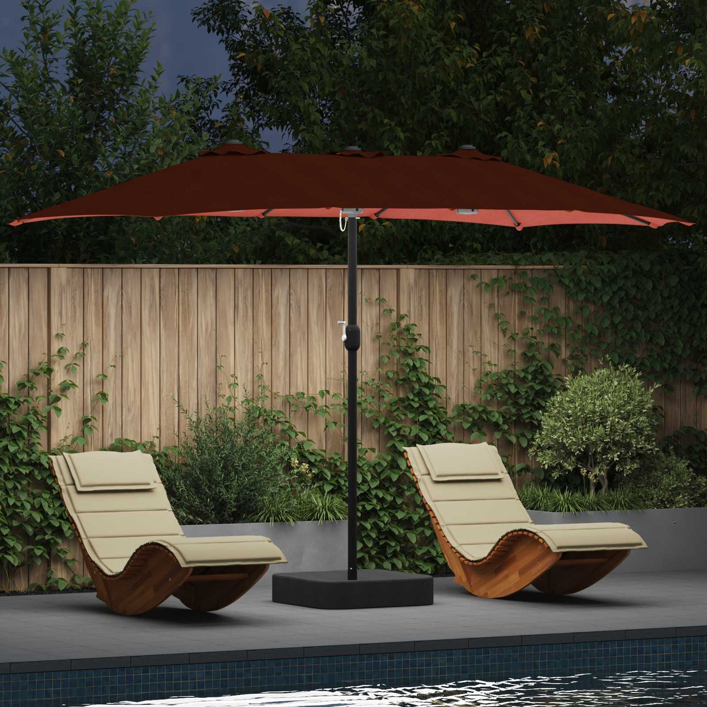 JUNG Vida Garten-Sonnenschirm Terrakotta 385 x 209 x 244 cm Polyester