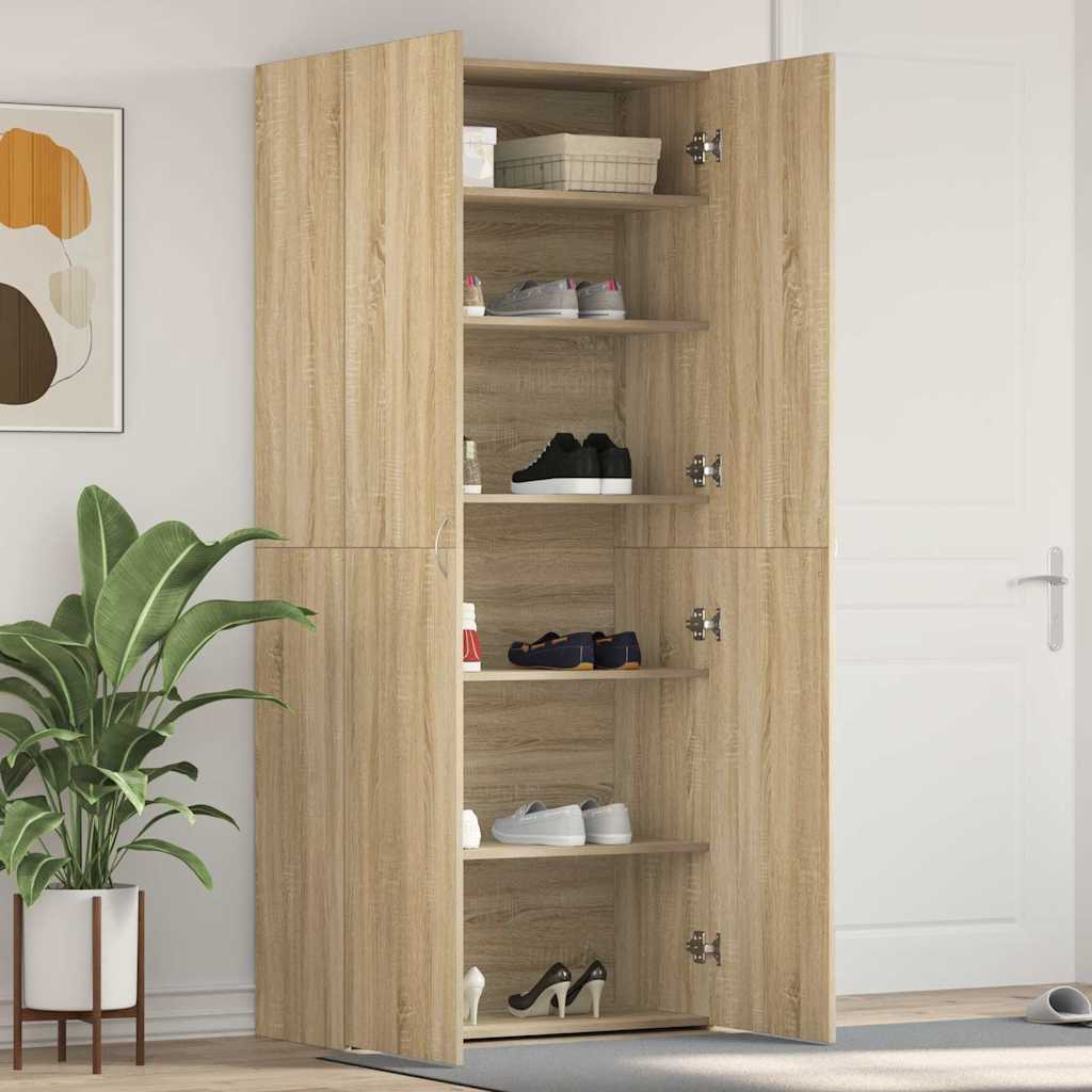 JUNG Vida Schuhschrank mit Regal Braun 80 x 35,5 x 180 cm Holzwerkstoff