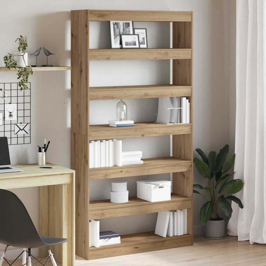 JUNG Vida Bücherregal Schwarz Eichen-Optik 100 x 30 x 198 cm