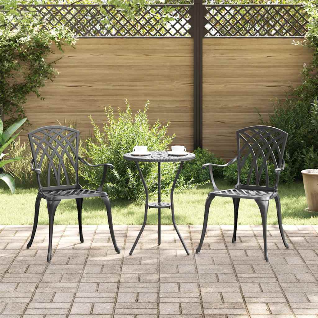 JUNG Vida Gartenstuhl 2 pcs Schwarz 53 x 51 x 88,5 cm Aluminium