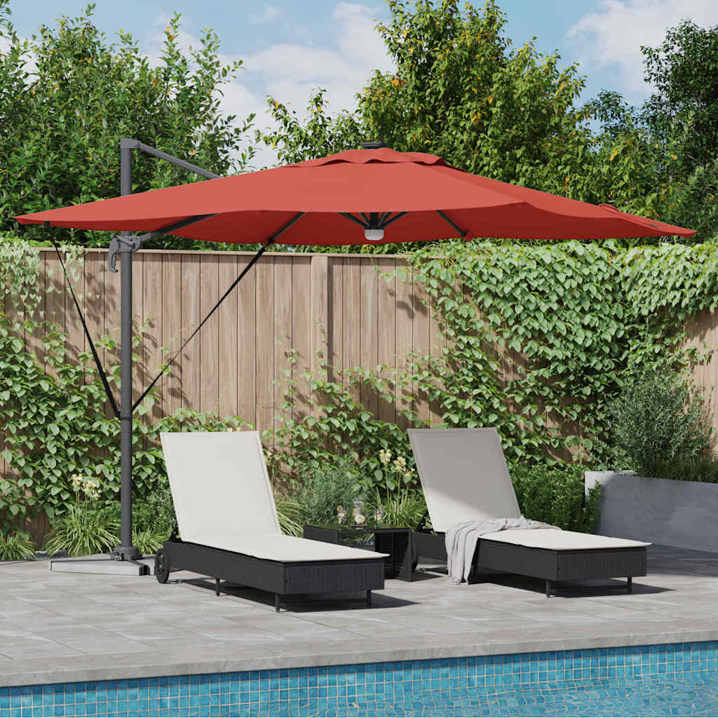JUNG Vida Roma Parasol Rot 286 x 284 x 270 cm Aluminium und Polyester