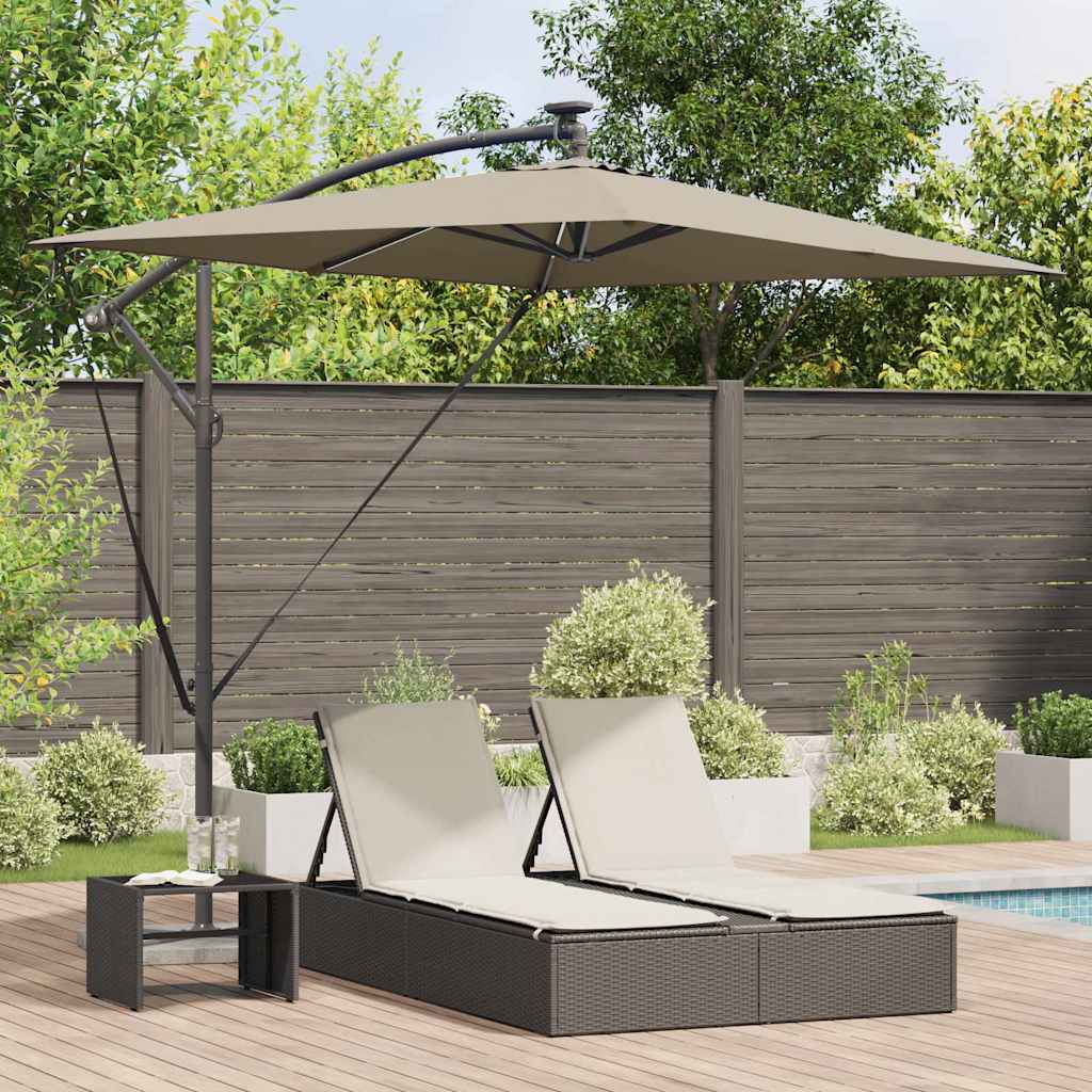 JUNG Vida Sonnenschirm Taupe 294 x 200 x 270 cm Polyester und Aluminium