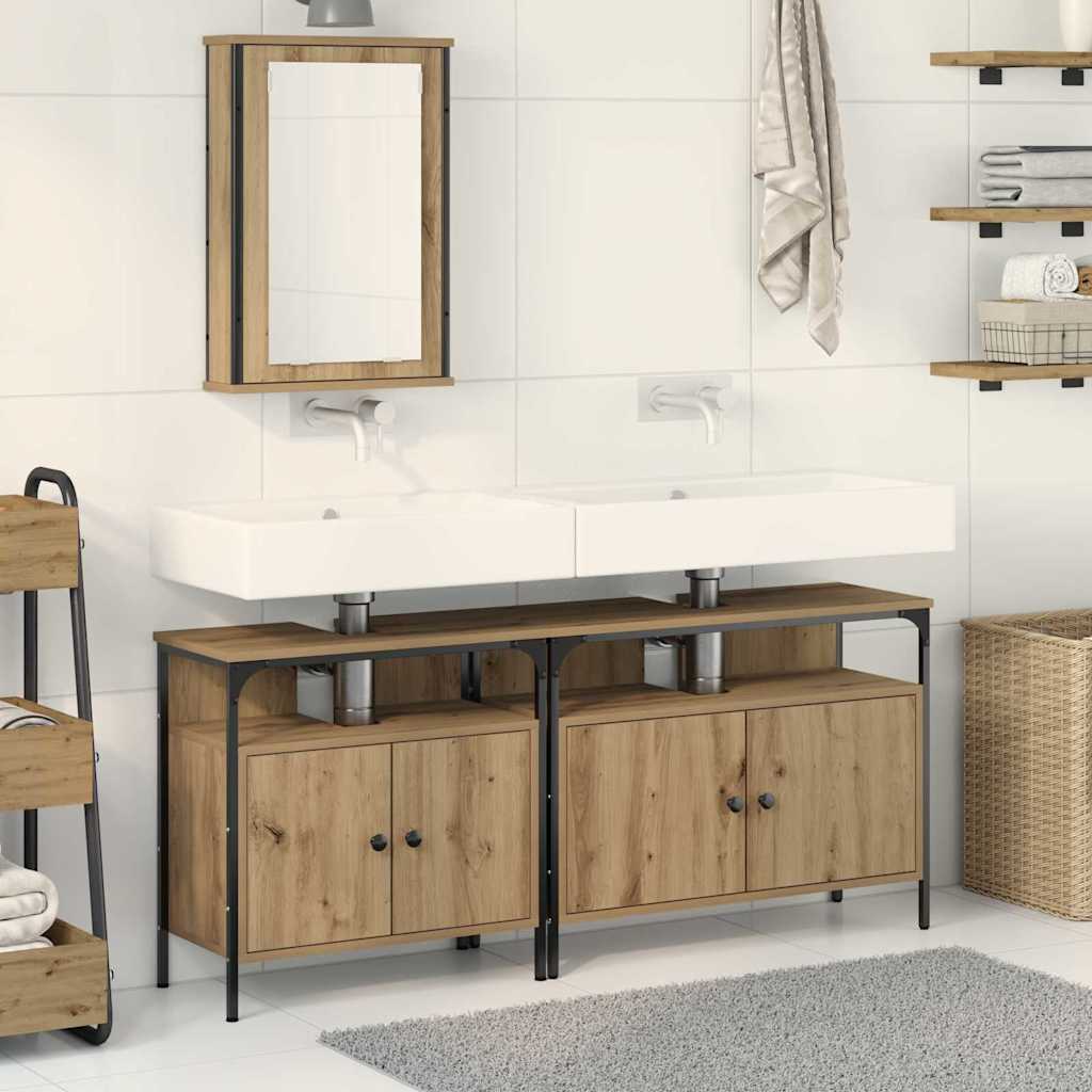 JUNG Vida Badezimmer Waschbeckenmöbel mit Regal 3 pcs Braun Holzwerkstoff