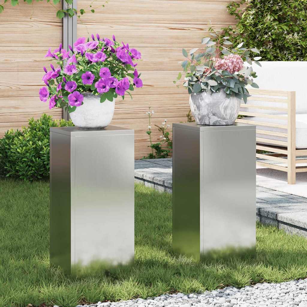 JUNG Vida Pflanzenständer 2 pcs Silber 24 x 24 x 55 cm Verzinkter Stahl