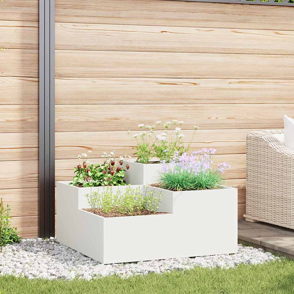 JUNG Vida Gartenblumentopf Weiß 80 x 80 x 48 cm Stahl