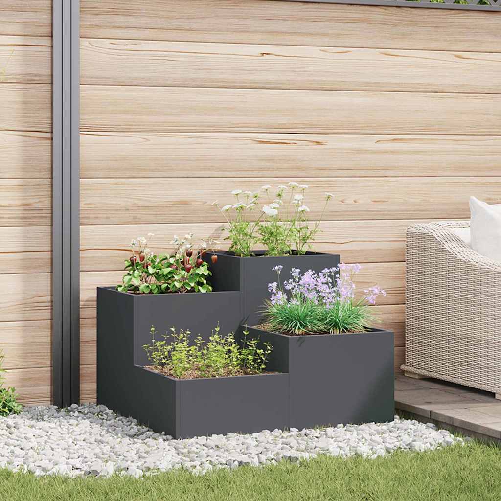 JUNG Vida Gartenblumentopf Anthrazit 100 x 100 x 60 cm Stahl