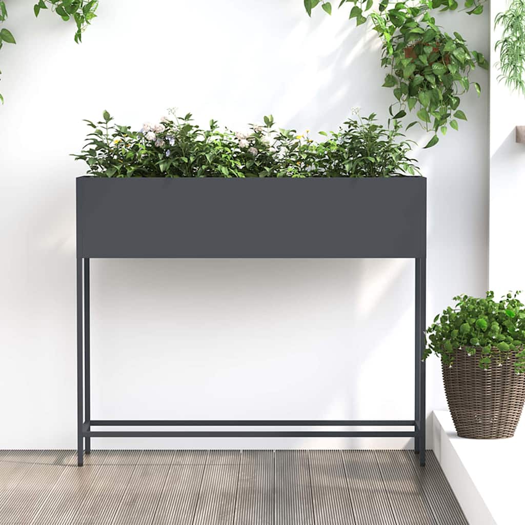 JUNG Vida Hochbeet Gartenpflanzer Anthrazit 100 x 26 x 82 cm Stahl