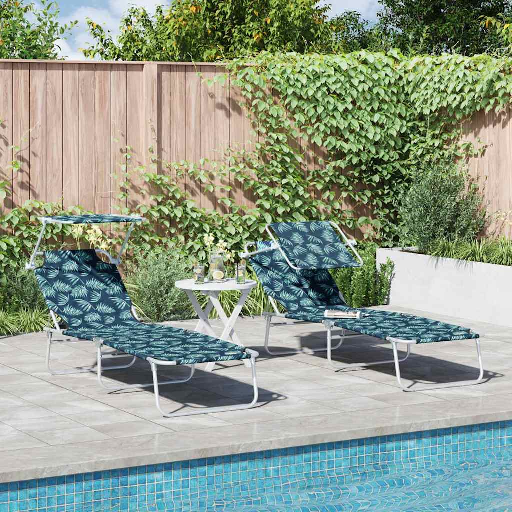 JUNG Vida Sonnenliege 2 pcs Grün 58 x 188 x 77cm Polyester