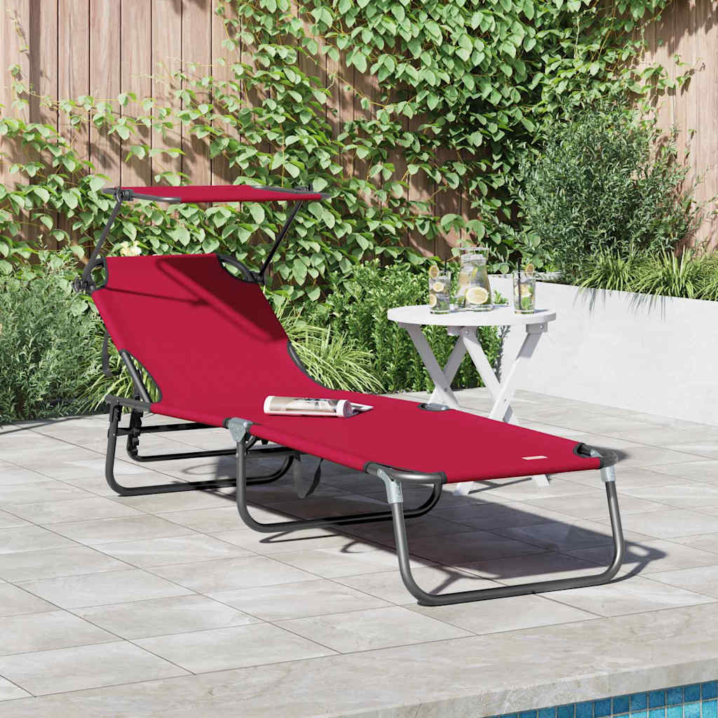 JUNG Vida Klappbare Sonnenliege Rot 190 x 57 x 81 cm Oxford