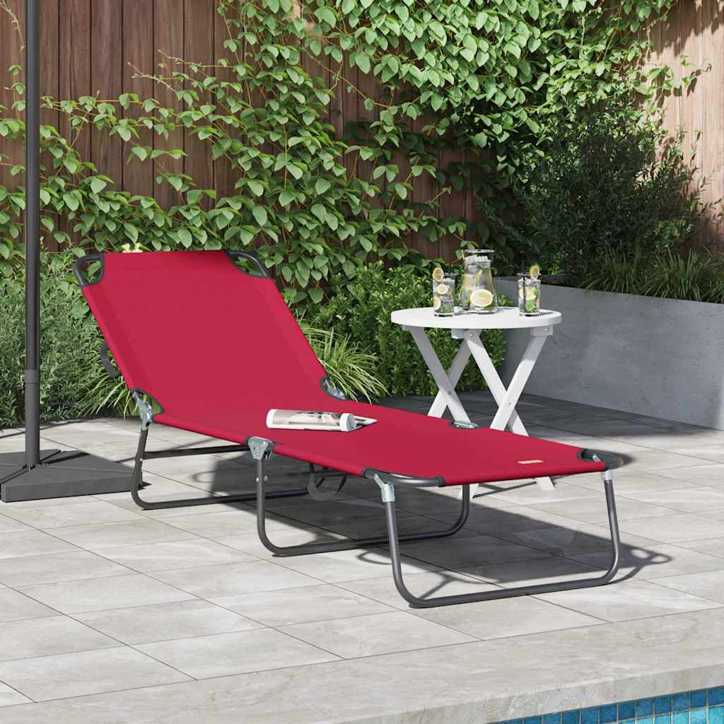 JUNG Vida Klappbare Sonnenliege Rot 188 x 57 x 86,5 cm Polyester