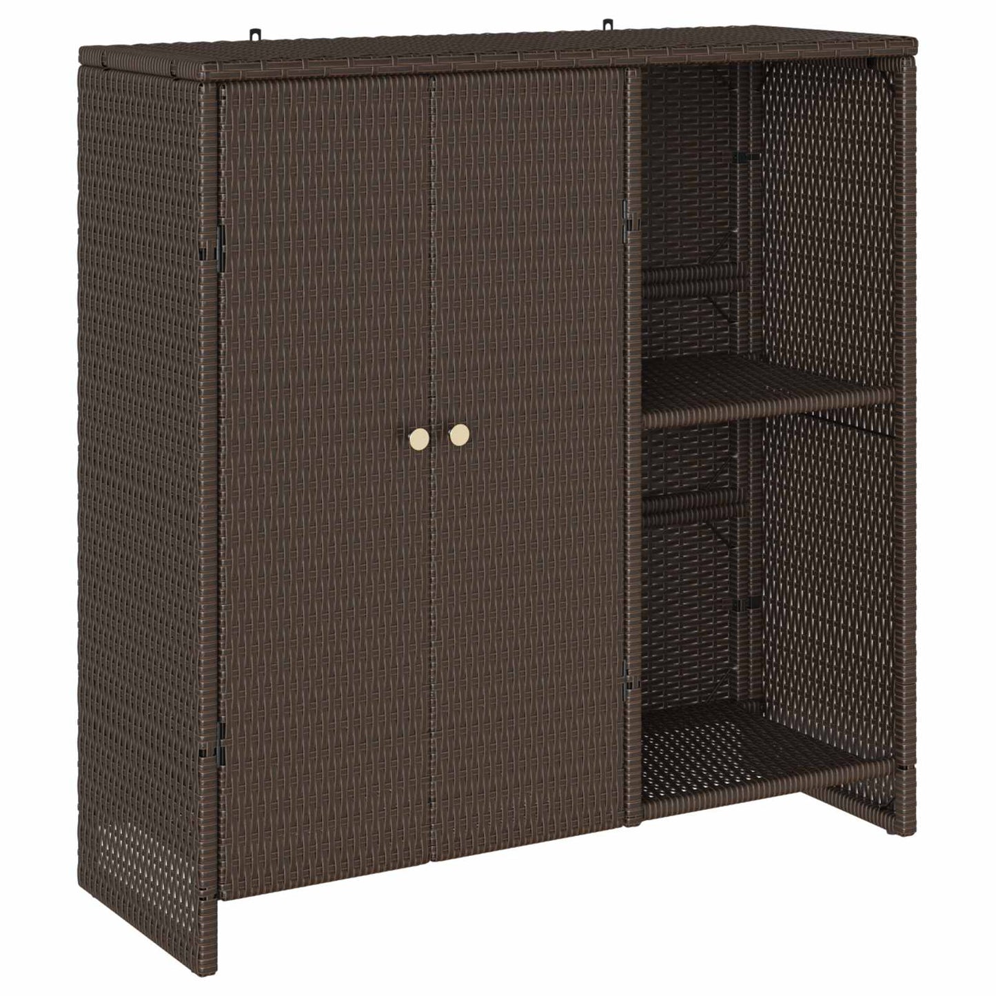 JUNG Vida Aufbewahrungsschrank mit Regal Braun 100 x 36 x 102 cm Rattan