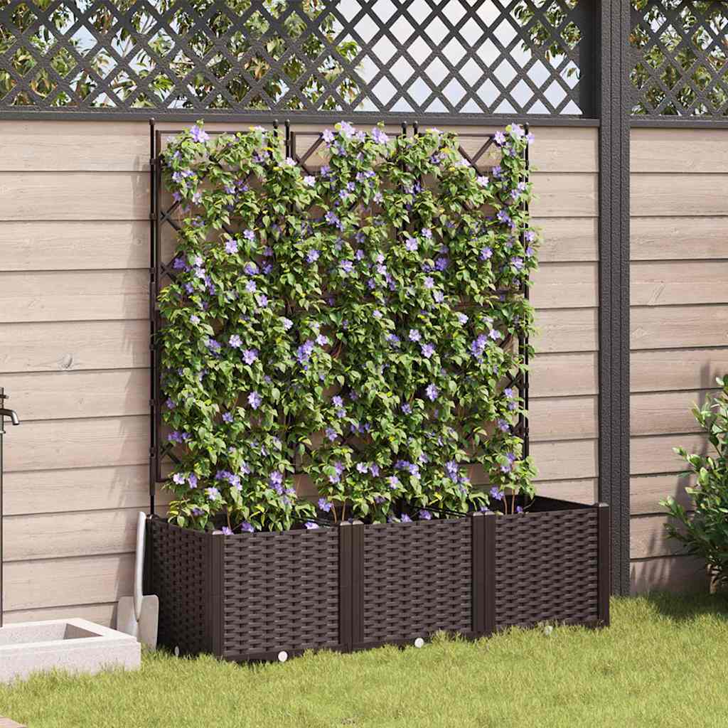 JUNG Vida Garten-Pflanzgefäß 3 pcs Braun 120 x 40 x 143 cm Stahl