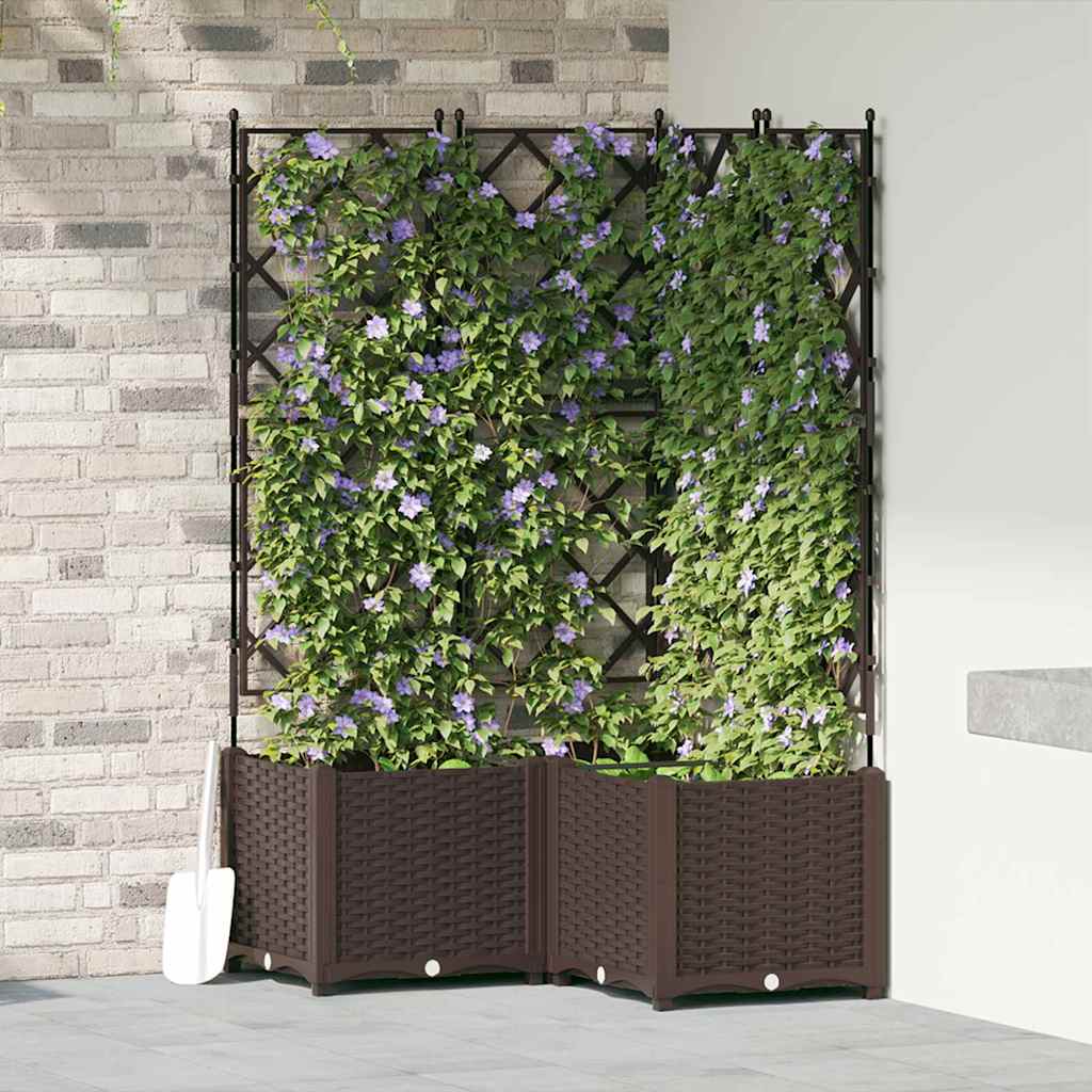 JUNG Vida Garten-Pflanzgefäß 3 pcs Braun 80 x 80 x 143 cm Stahl