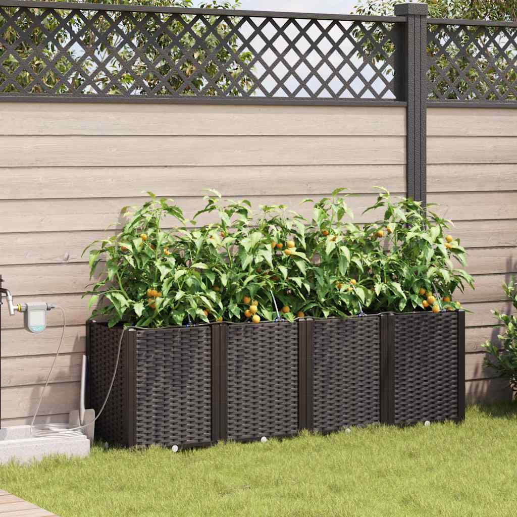 JUNG Vida Garten-Pflanzgefäß 4 pcs Braun Stahl
