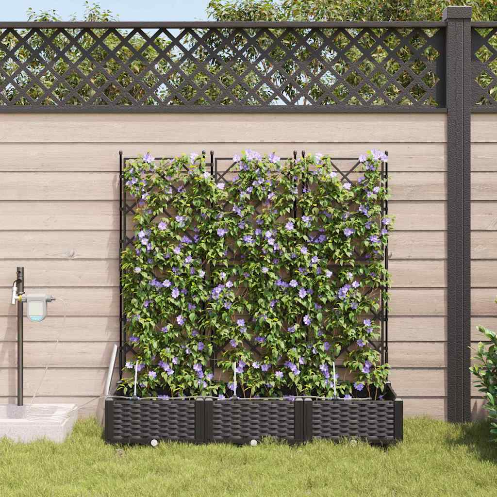 JUNG Vida Garten-Pflanzgefäß 3 pcs Schwarz Stahl