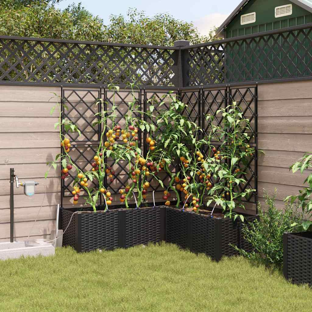 JUNG Vida Garten-Pflanzgefäß 5 pcs Schwarz Stahl