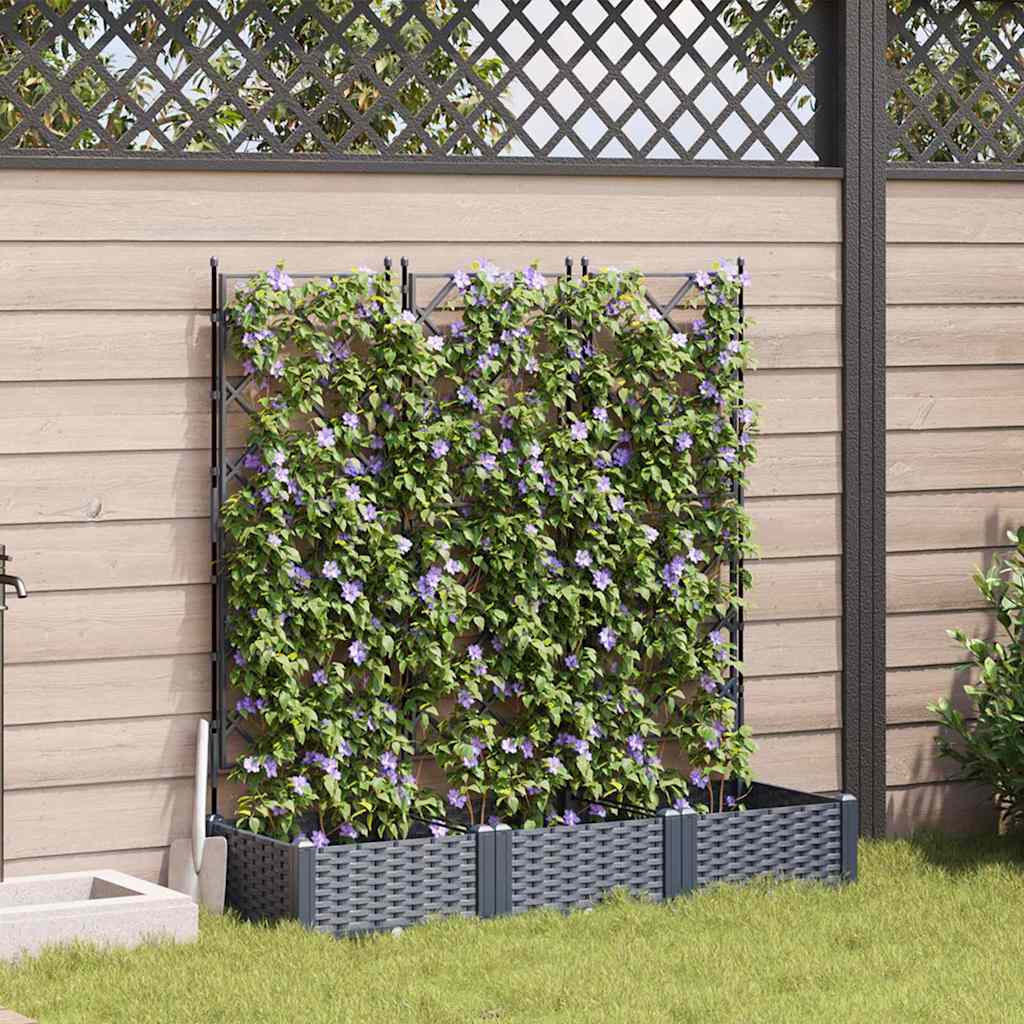 JUNG Vida Garten-Pflanzgefäß 3 pcs Grau 120 x 40 x 125,5 cm Stahl