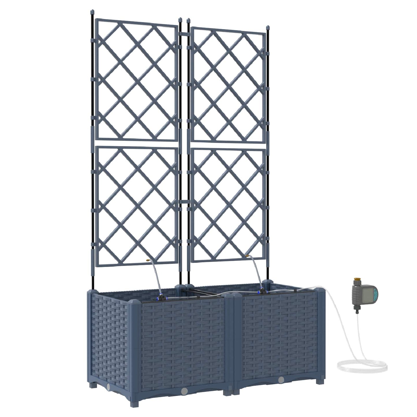 JUNG Vida Garten-Pflanzgefäß 2 pcs Grau 120 x 120 x 142 cm Stahl