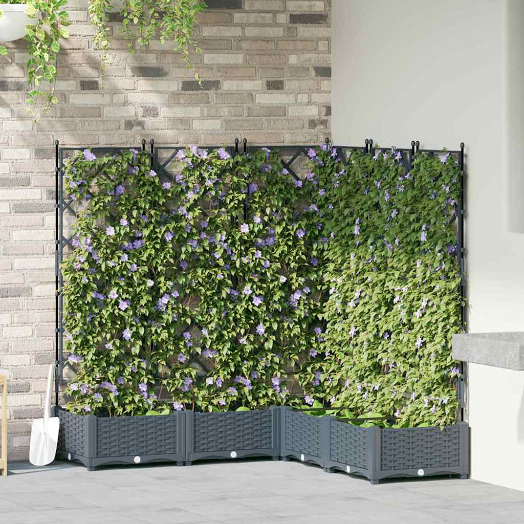 JUNG Vida Garten-Pflanzgefäß 5 pcs Hellgrau 120 x 120 x 125,5 cm Stahl