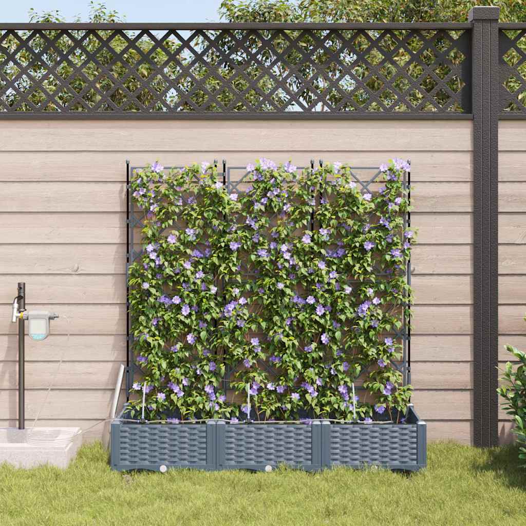 JUNG Vida Garten-Pflanzgefäß 3 pcs Hellgrau Stahl